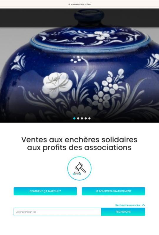 Enshare - Ventes aux enchères solidaires aux profits des associations